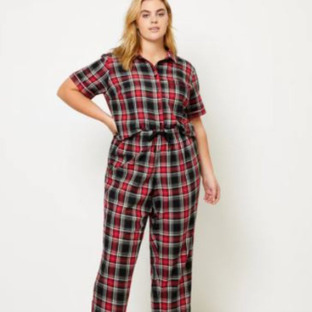 NWT LOFT‎ Plaid Pajama Top and Cropped Pant (SET)